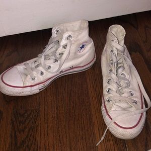 used condition white high top converse